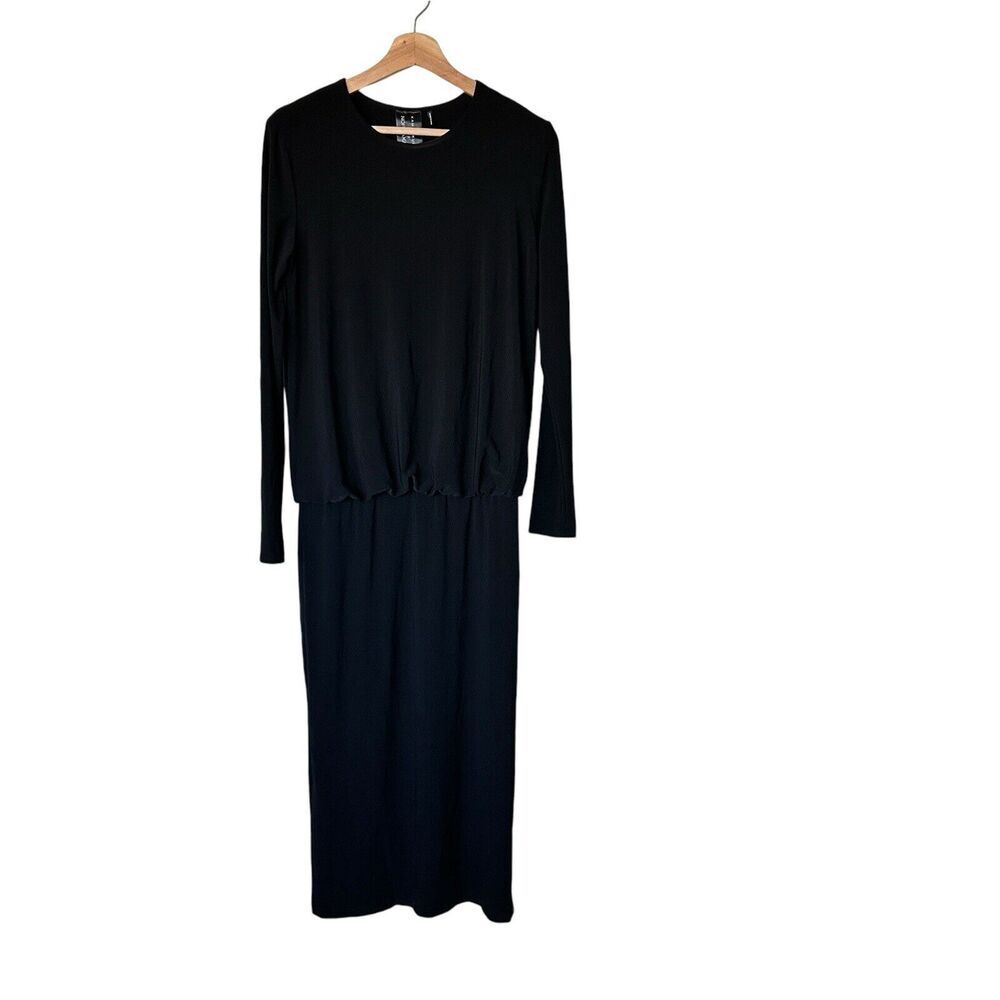 KamaliKulture x Norma Kamali M black jersey long sleeves maxi dress